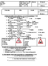 Đề kiểm tra một tiết lần 2 học kỳ II môn Tiếng Anh Lớp 7 - Năm học 2019-2020